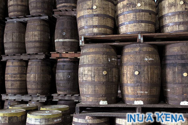 Rum aging in barrels at Foursquare distillery