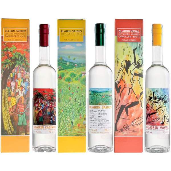 Clairin Casimir, Sajous, and Vaval bottles