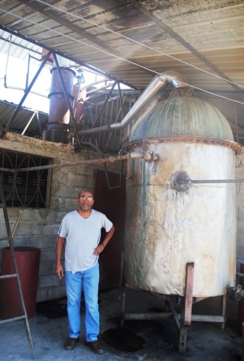 The still at Arawak Distillery