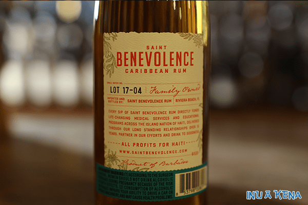 Saint Benevolence Rum back label
